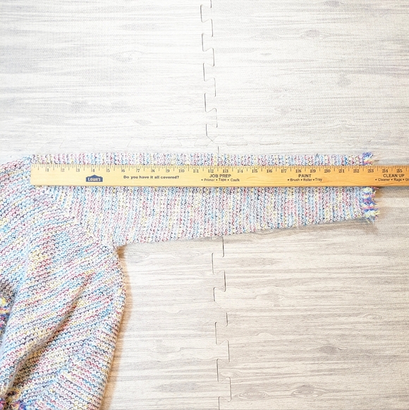 Sioni Colorful Tweed Boucle Textured Cardigan Open Front Sweater Blazer L - Picture 9 of 10